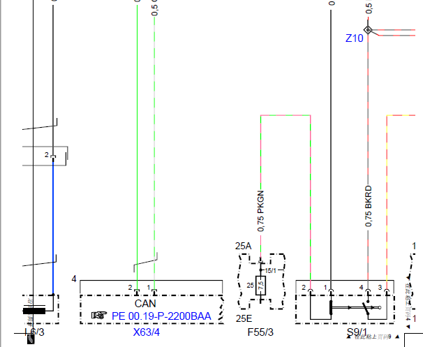 奔驰B200  ESP（含ABS）电路图