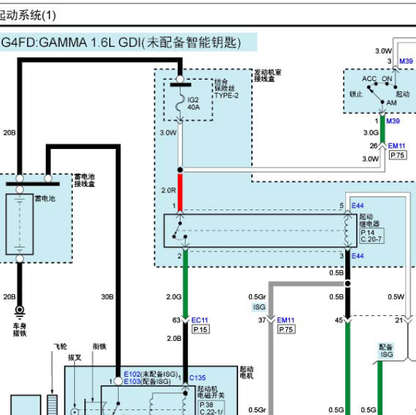 2016年现代领带1.6 启动电路图
