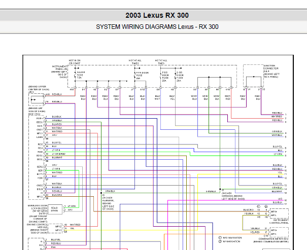 2003年凌志RX300中控锁和遥控电脑图