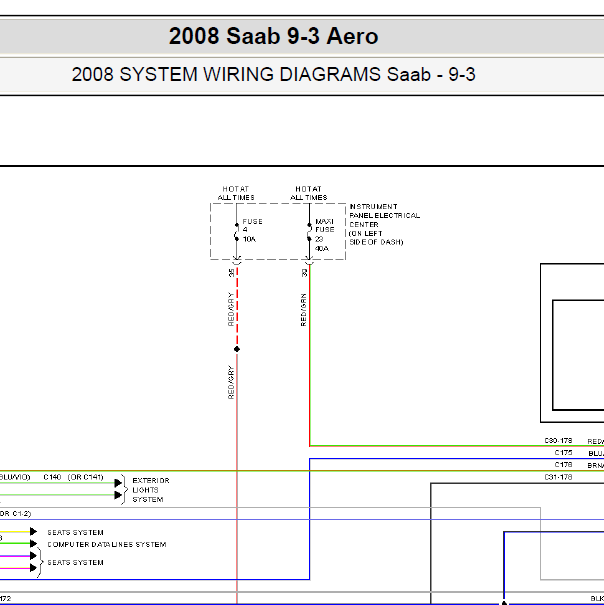 2008年萨博空调电路图图