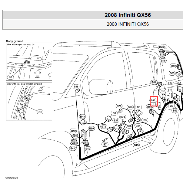 2008年英菲尼迪QX56倒车雷达位置