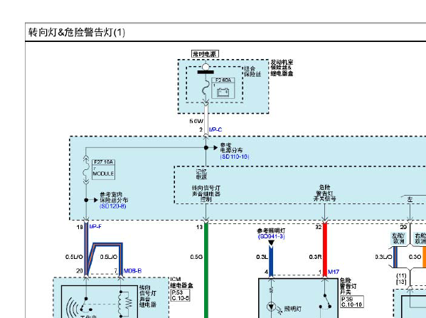 起亚速迈应急灯电路图