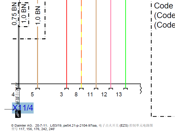 奔驰GLA220 OBD电路图