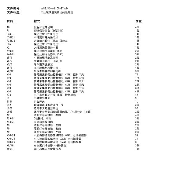 2011年奔驰唯雅诺雨刮电路图