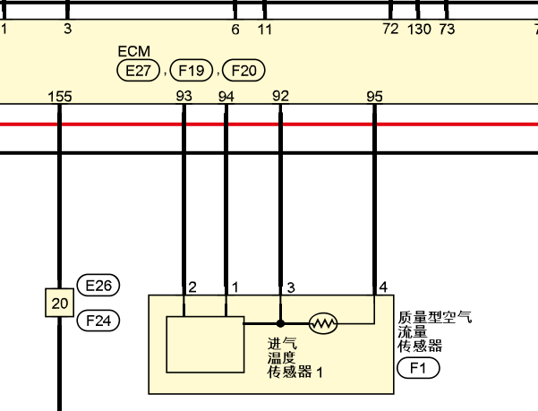 2019年日产轩逸4线空气流量计电路图