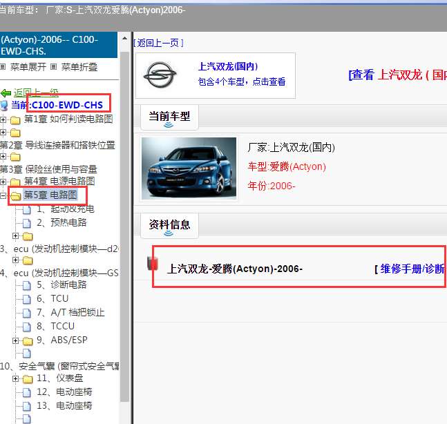 2006年双龙爱腾汽车电路图