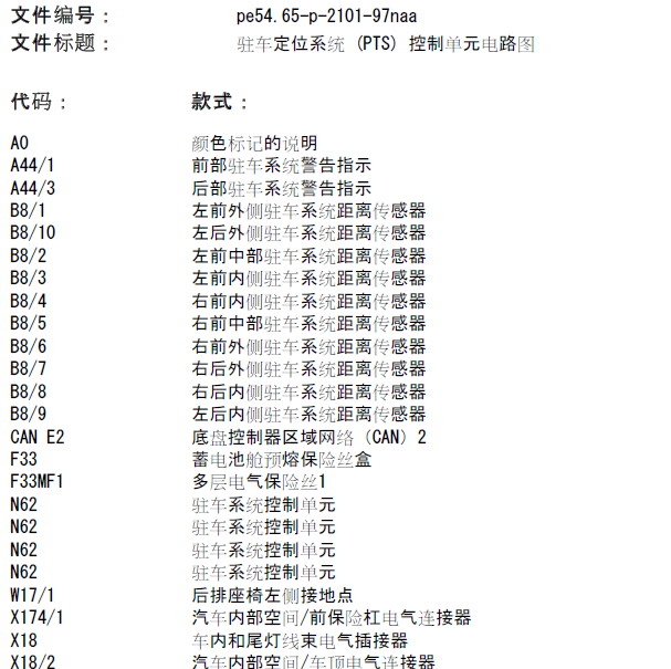 2013年ML400驻车辅助系统电路图