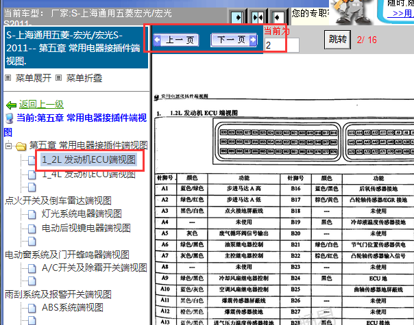 2011年五菱宏光发动机针脚定义资料