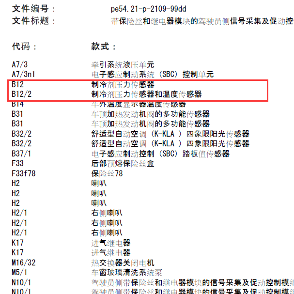 奔驰E240  B12电路图.