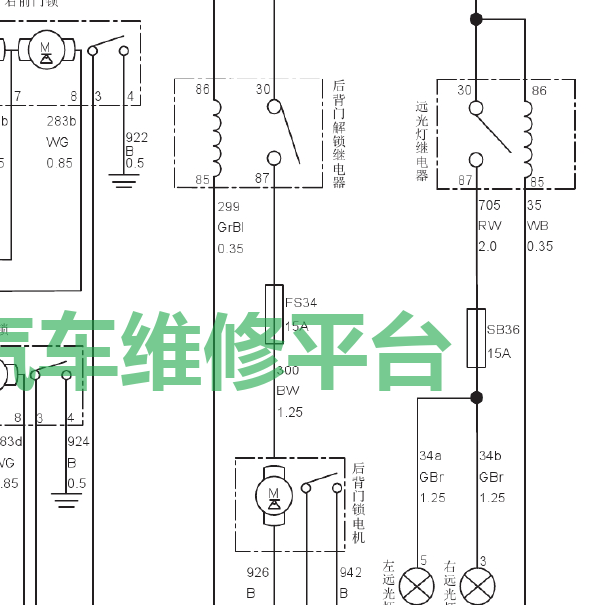 2014年长城H6 1.5 尾门电路图