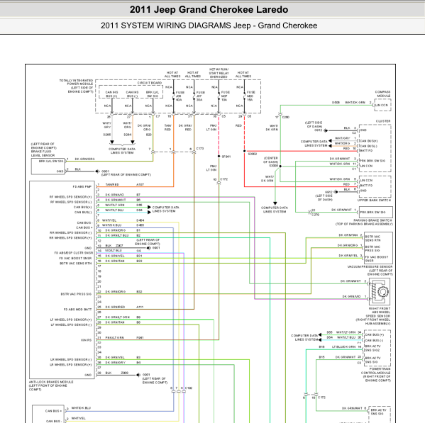 2011年大切诺基转向角电路图