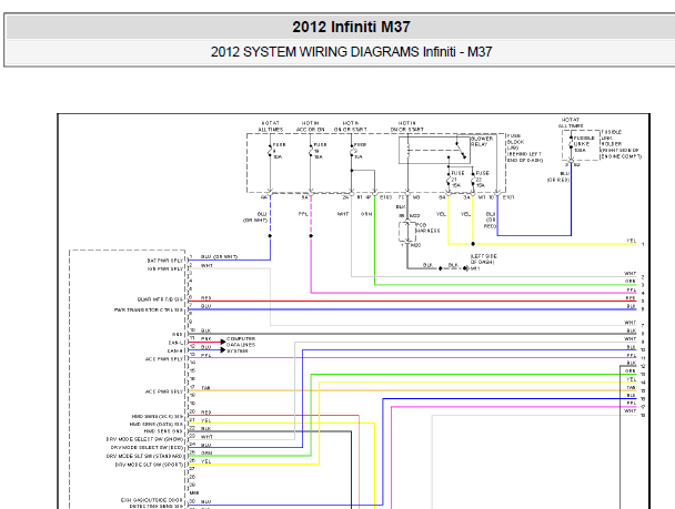 2012年英菲尼迪M37空调电路图