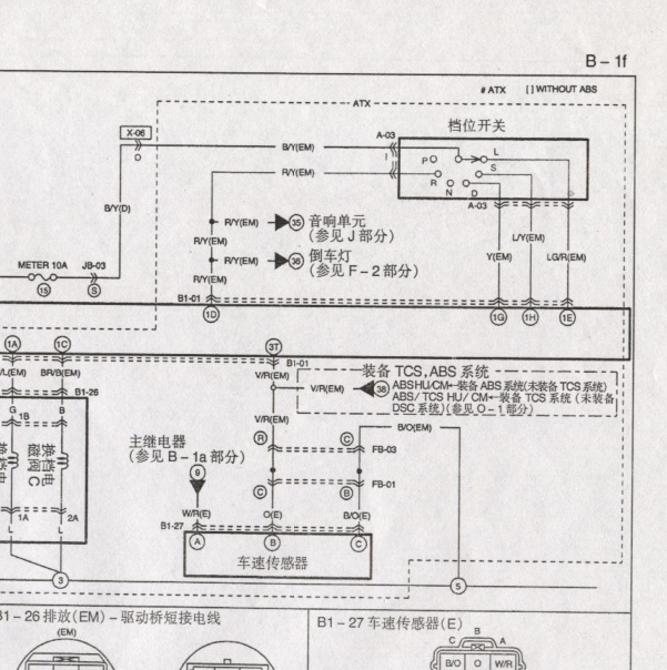 2002年福美来AT变速箱电路图