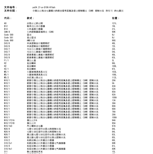 2014年奔驰E260前部模块电路图