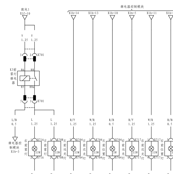 2010年比亚迪F6雾灯电路图