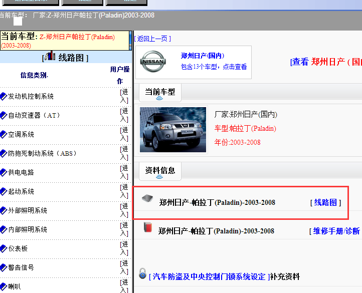 2003-2008年日产帕拉丁电路图