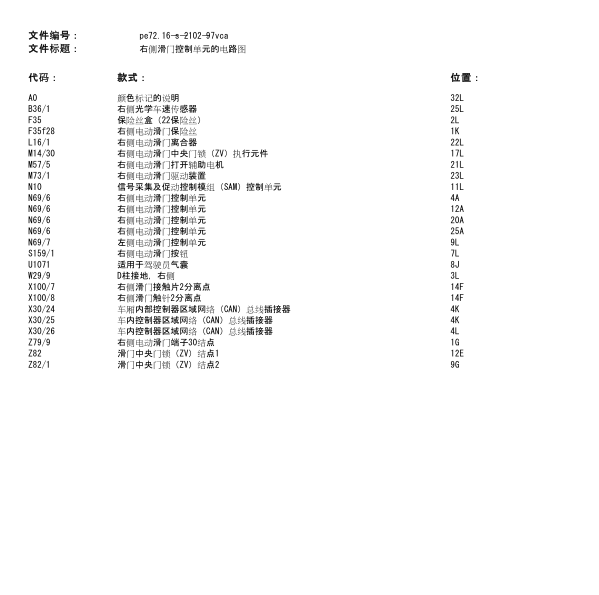 2014年奔驰唯雅诺电动门电路图