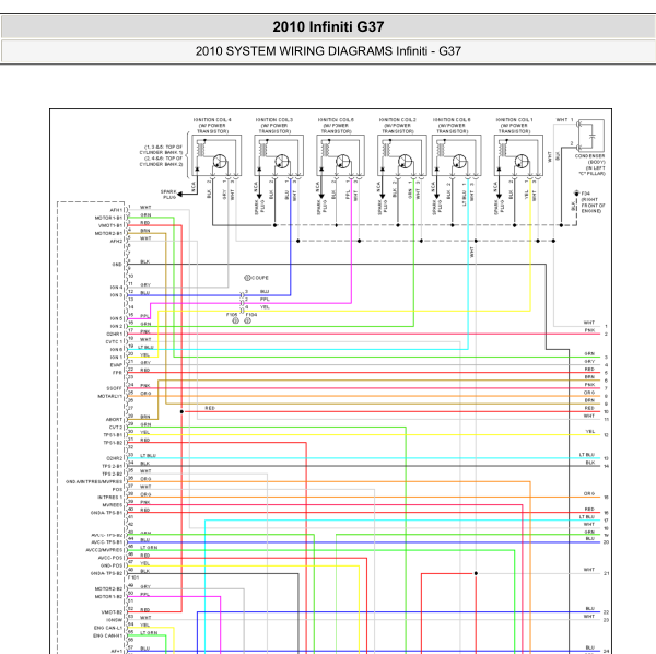 2010年英菲尼迪G37发动机电路图