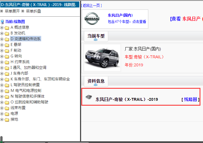 2019年东风日产-奇骏（X-TRAIL）电路图