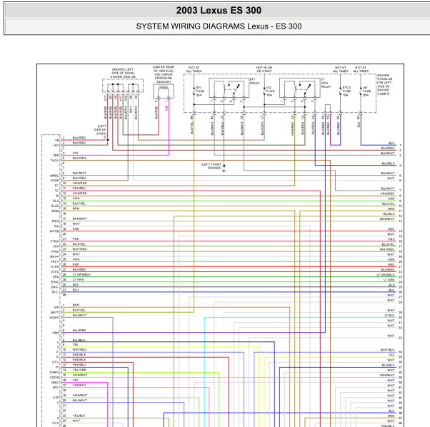 2003年雷克萨斯ES300发动机电路图