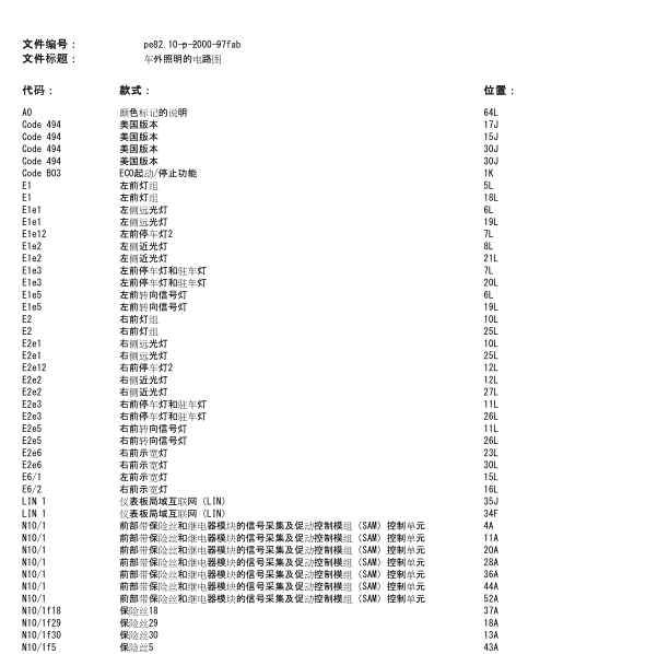 2012年奔驰C180灯光电路图
