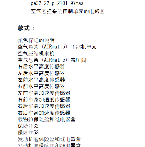 2011年奔驰GL550悬挂电路图