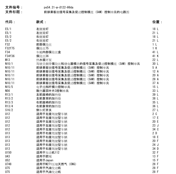 2004年奔驰E240 N10/11模块电路图
