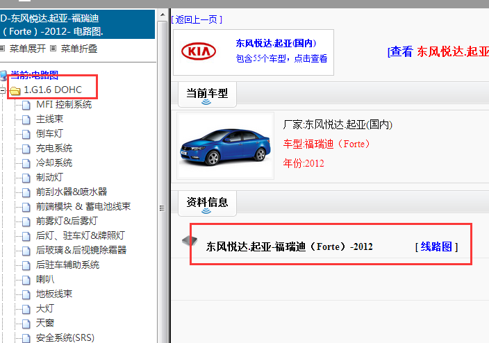 2012年起亚福瑞迪电路图和针脚资料