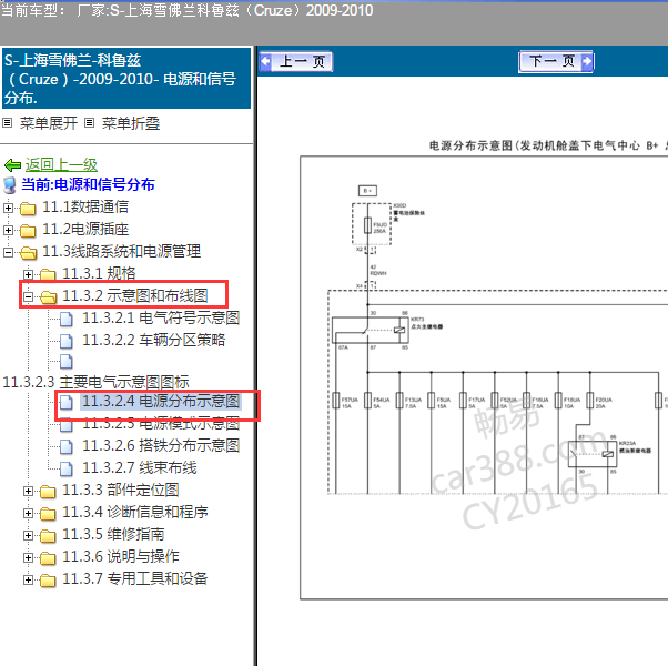 2010年雪佛兰科鲁兹 保险丝电路图