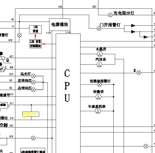 金杯仪表电路图