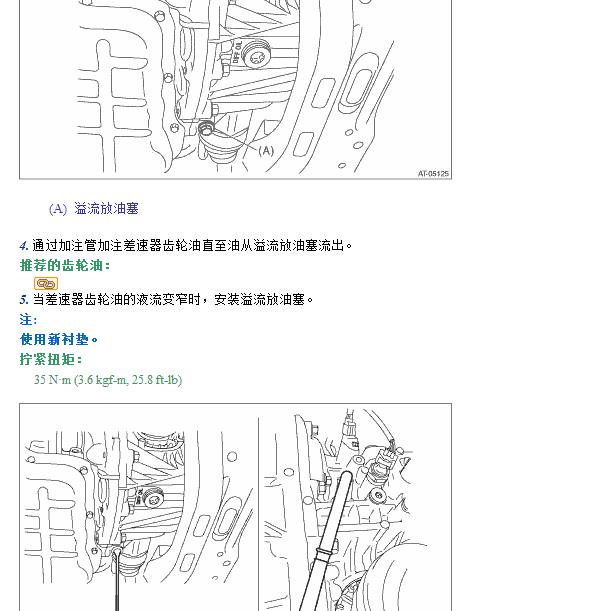 2009年斯巴鲁力狮差速器加油口资料