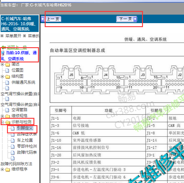 2016年哈弗H6空调针脚