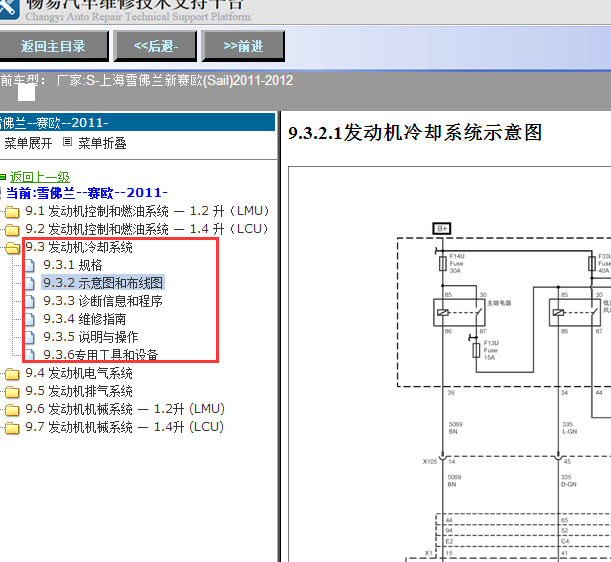 2011-2012年雪佛兰赛欧风扇电路图