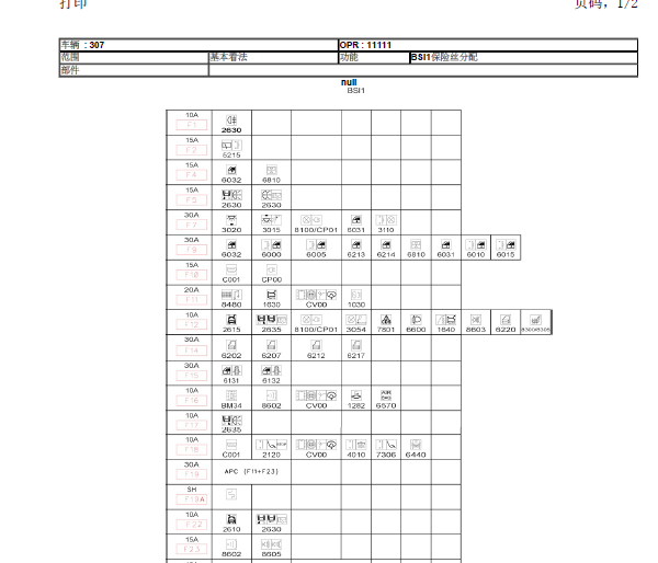 标致307起动机电路图和保险丝继电器资料