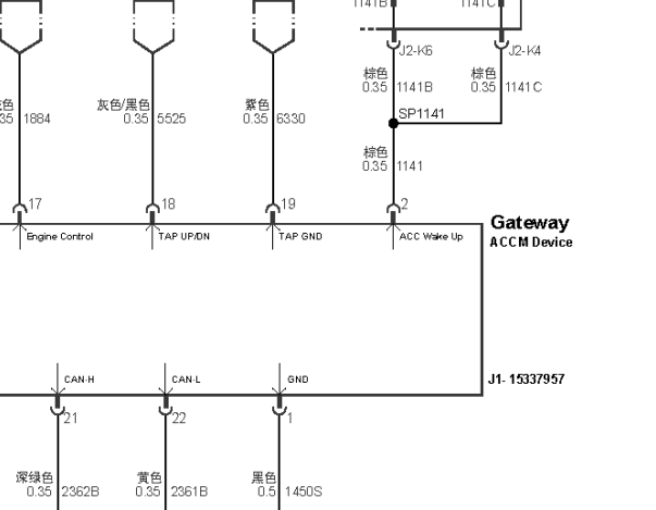 2013年别克GL8网络通讯电路图