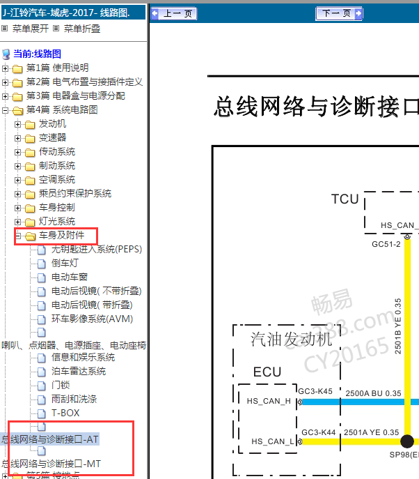 2017年江铃域虎网络电路图