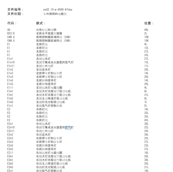 2010年奔驰E300氙气大灯电路图