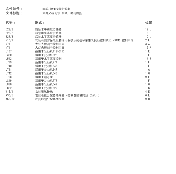 2007年奔驰E230大灯开关电路图