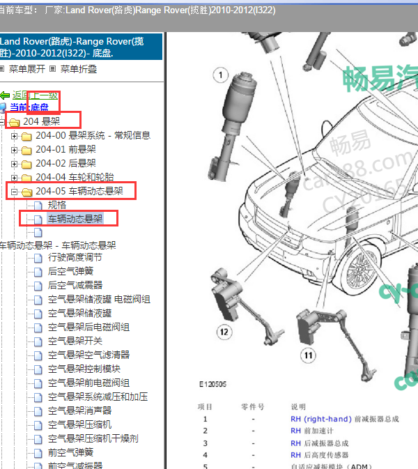 2011年路虎揽胜减震模块位置