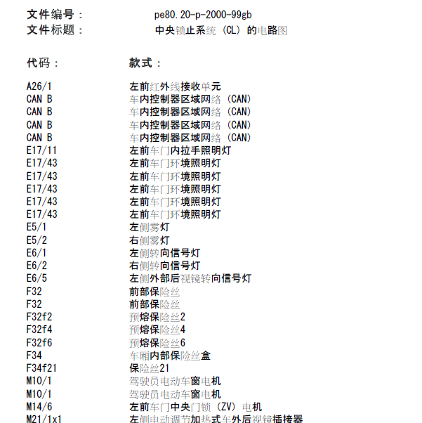 2010奔驰G55中央锁止电路图