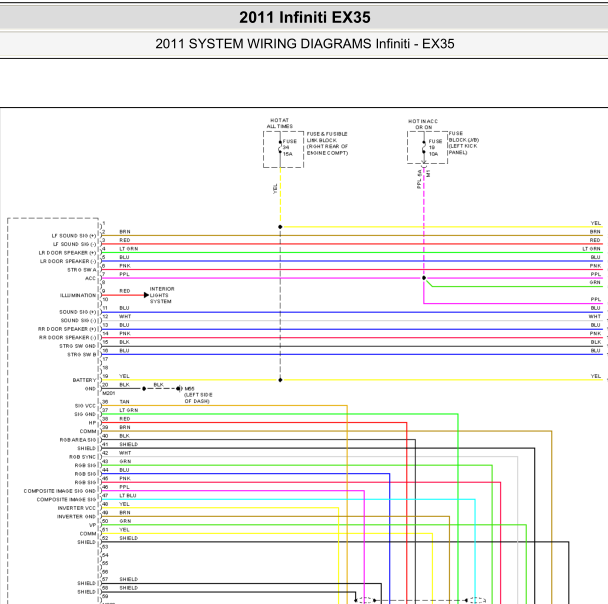 2011年英菲尼迪EX35音响电路图