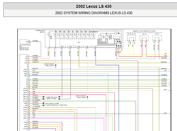 2002年雷克萨斯LS430发动机电路图