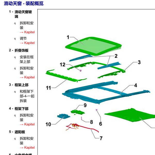 2019年大众朗逸天窗维修手册