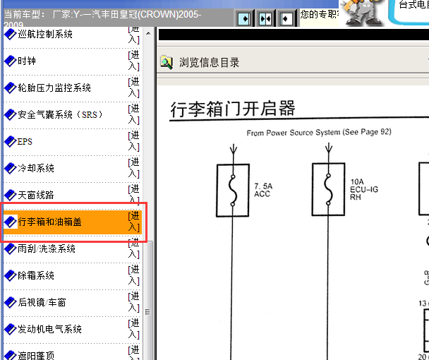 2005-2009年丰田皇冠尾箱电路图