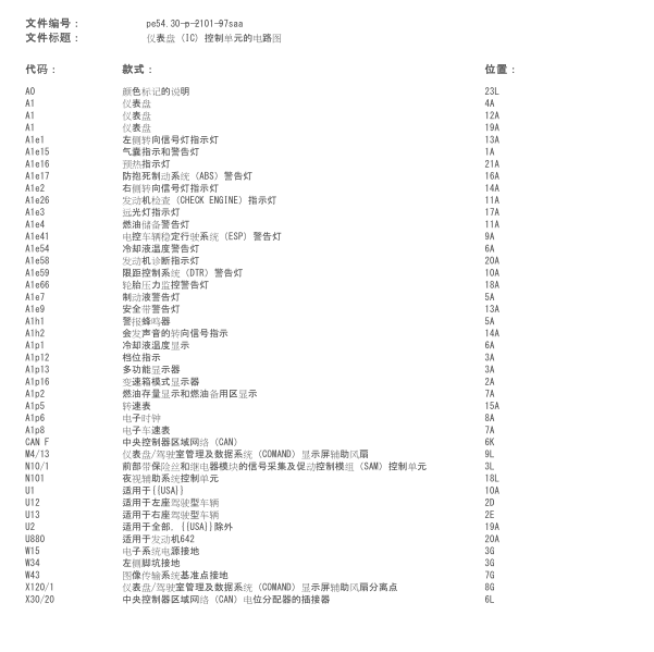 2008年奔驰s350仪表时钟电路图