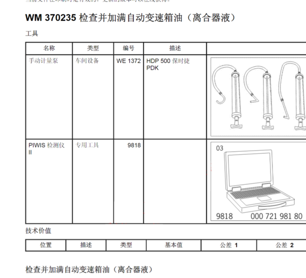 2013年保时捷Boxster变速箱油资料