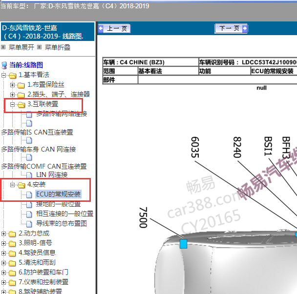 2018-2019年雪铁龙C4 控制模块位置资料.