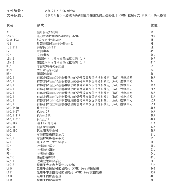 2011年奔驰GLK300喇叭电路图