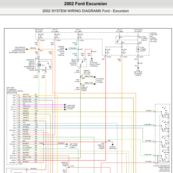 2002年福特远足变速箱电路图