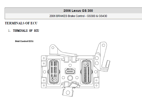 2006年雷克萨斯GS300 ABS和驻车辅助资料